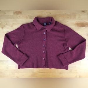 SOLD: Vintage GAP Cropped Sweater Cardigan Medium Wool Blend Made in Italy
